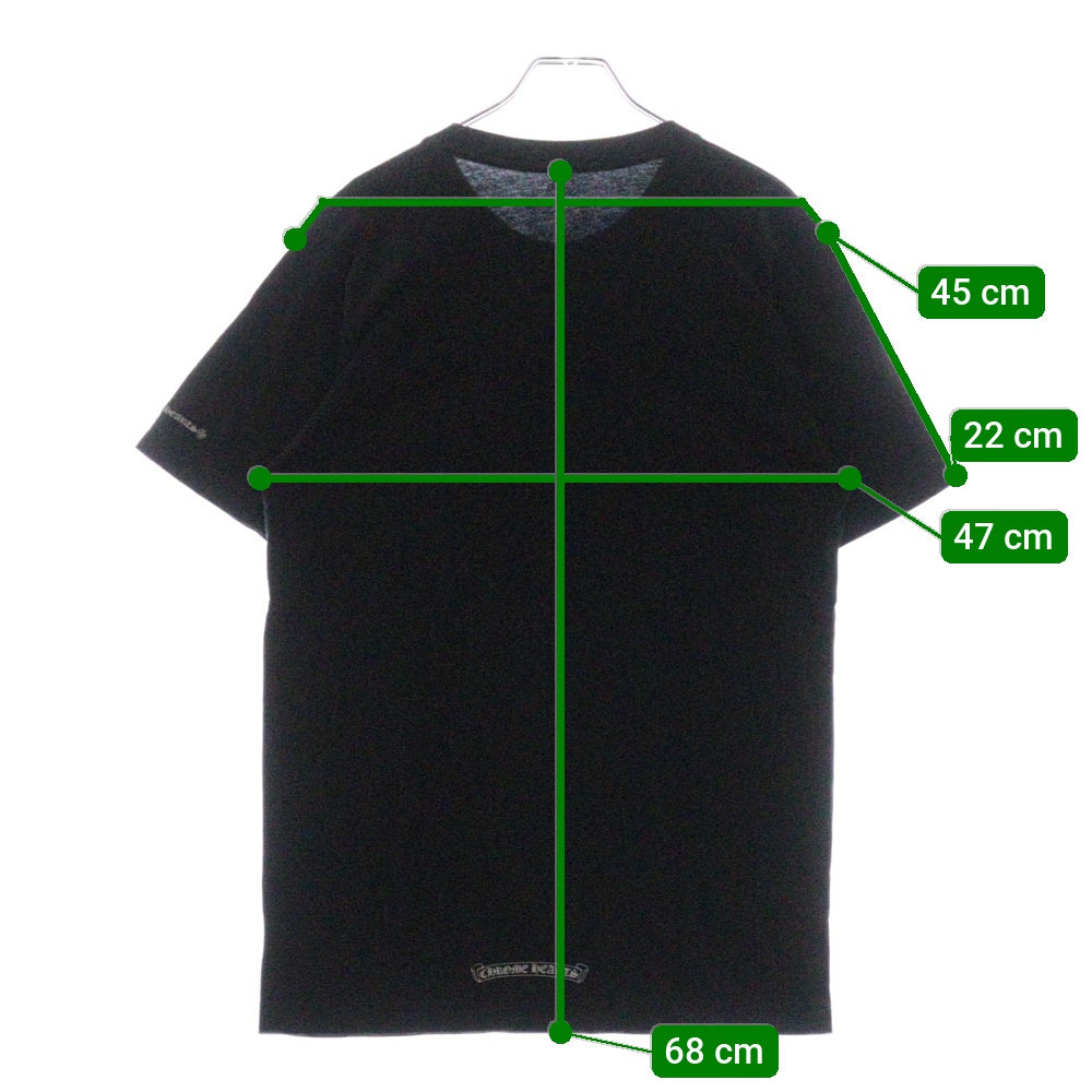 CHROME HEARTS(クロムハーツ) CH T-SHRT 1 ネックロゴプリント クルーネック半袖Tシャツ ブラック