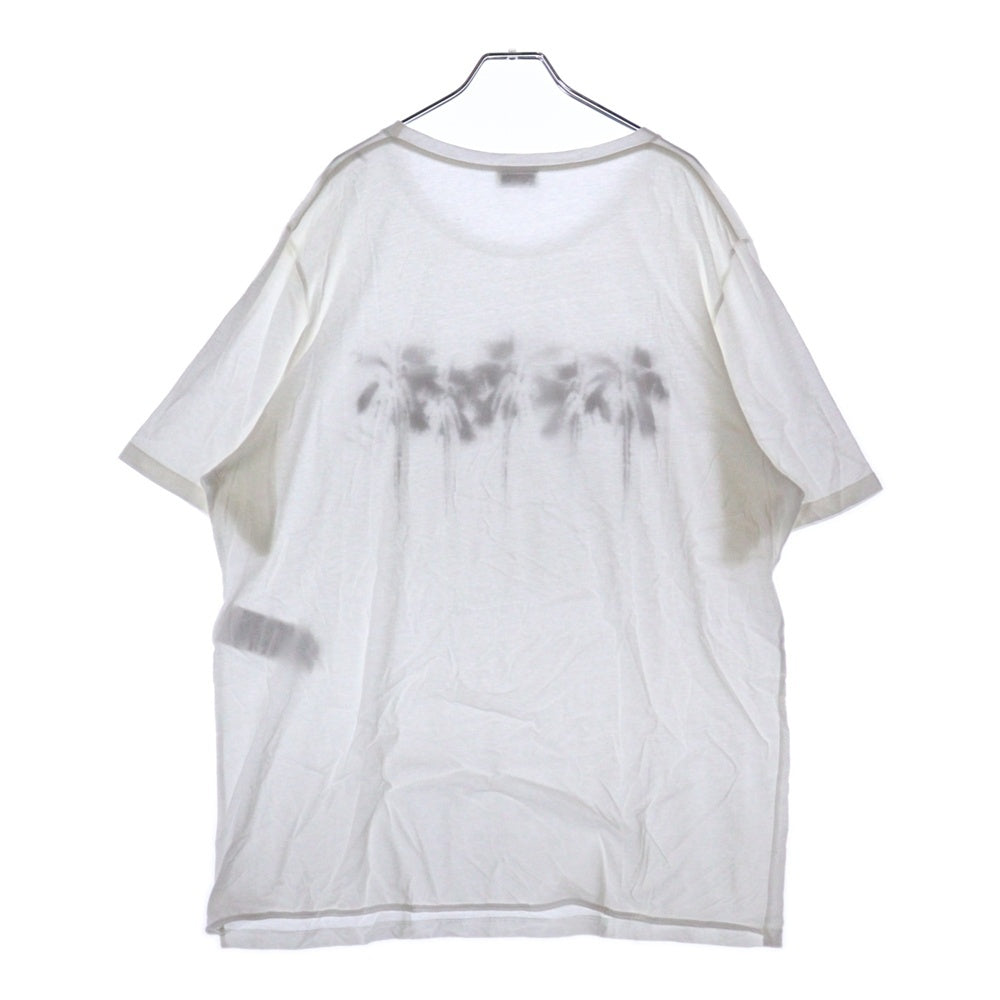 SAINT LAURENT PARIS(サンローランパリ) パームツリー プリント クルーネック 半袖Tシャツ カットソー ホワイト 603285 YBPA2