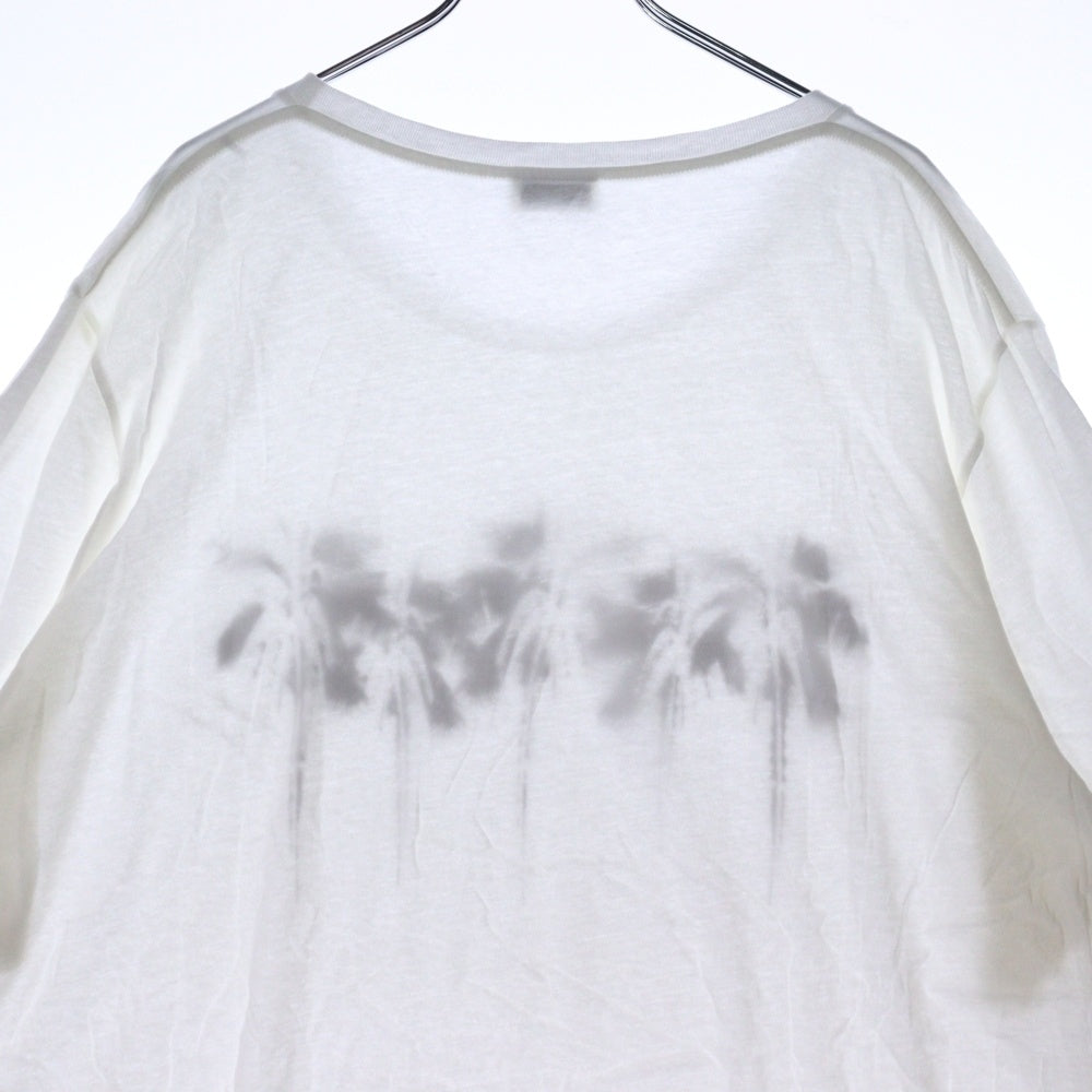 SAINT LAURENT PARIS(サンローランパリ) パームツリー プリント クルーネック 半袖Tシャツ カットソー ホワイト 603285 YBPA2