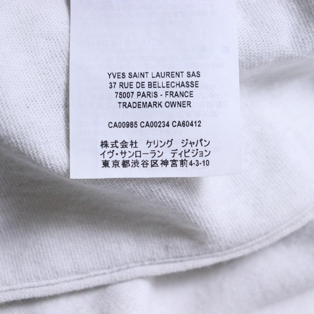 SAINT LAURENT PARIS(サンローランパリ) 19SS Jardin Majorelle ジョルダンマジョレル ダメージ加工 プリント クルーネック 半袖Tシャツ カットソー ホワイト 603303 YBPB2