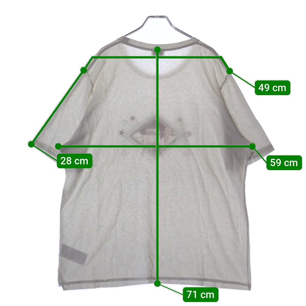 SAINT LAURENT PARIS(サンローランパリ) 19SS Jardin Majorelle ジョルダンマジョレル ダメージ加工 プリント クルーネック 半袖Tシャツ カットソー ホワイト 603303 YBPB2