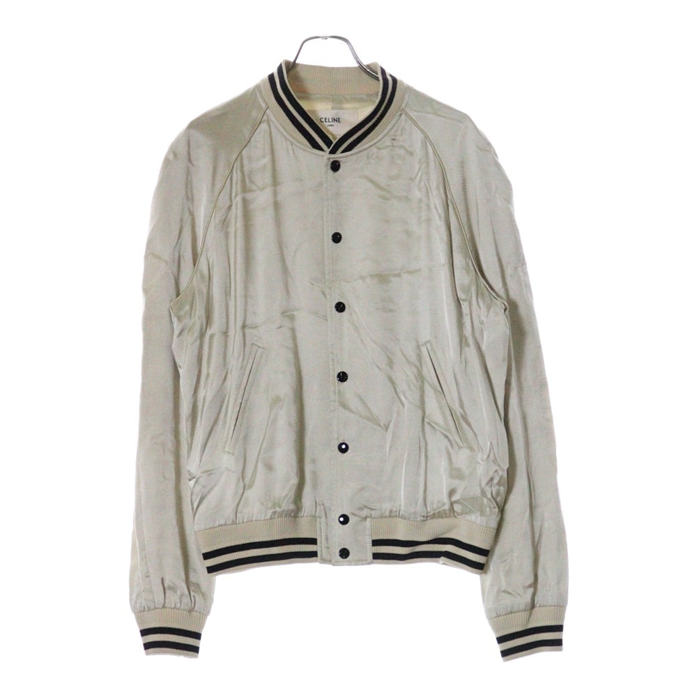 CELINE(セリーヌ) 20SS バックフロッキーロゴ スーブニール レーヨン テディジャケット ブルゾン アイボリー 2V853164I