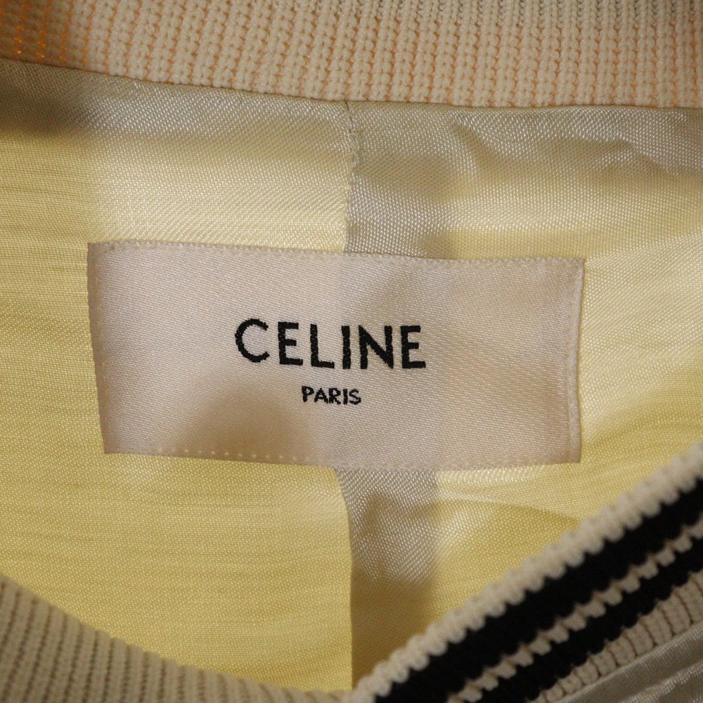 CELINE(セリーヌ) 20SS バックフロッキーロゴ スーブニール レーヨン テディジャケット ブルゾン アイボリー 2V853164I