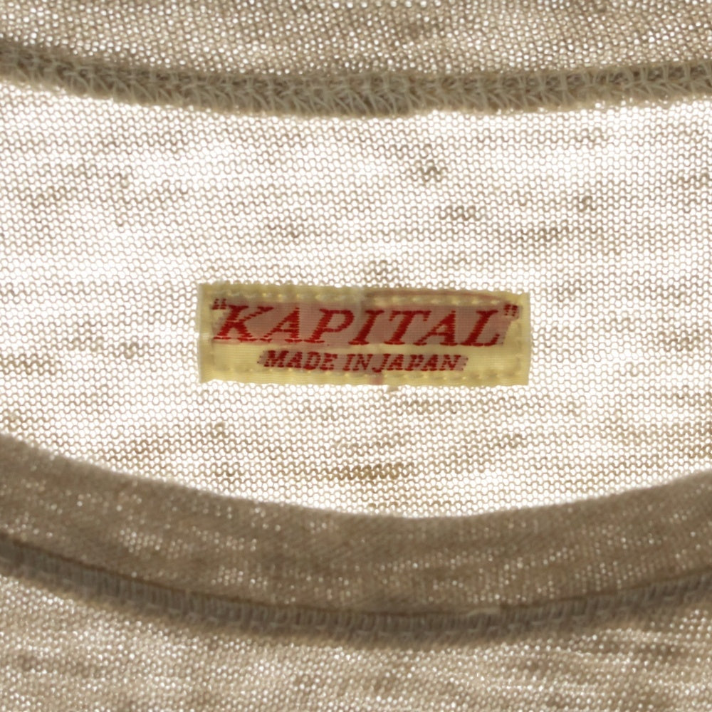 KAPITAL(キャピタル) 17SS リネン天竺 BIGノースリーブTシャツ ひばり刺繍 K1706SC292