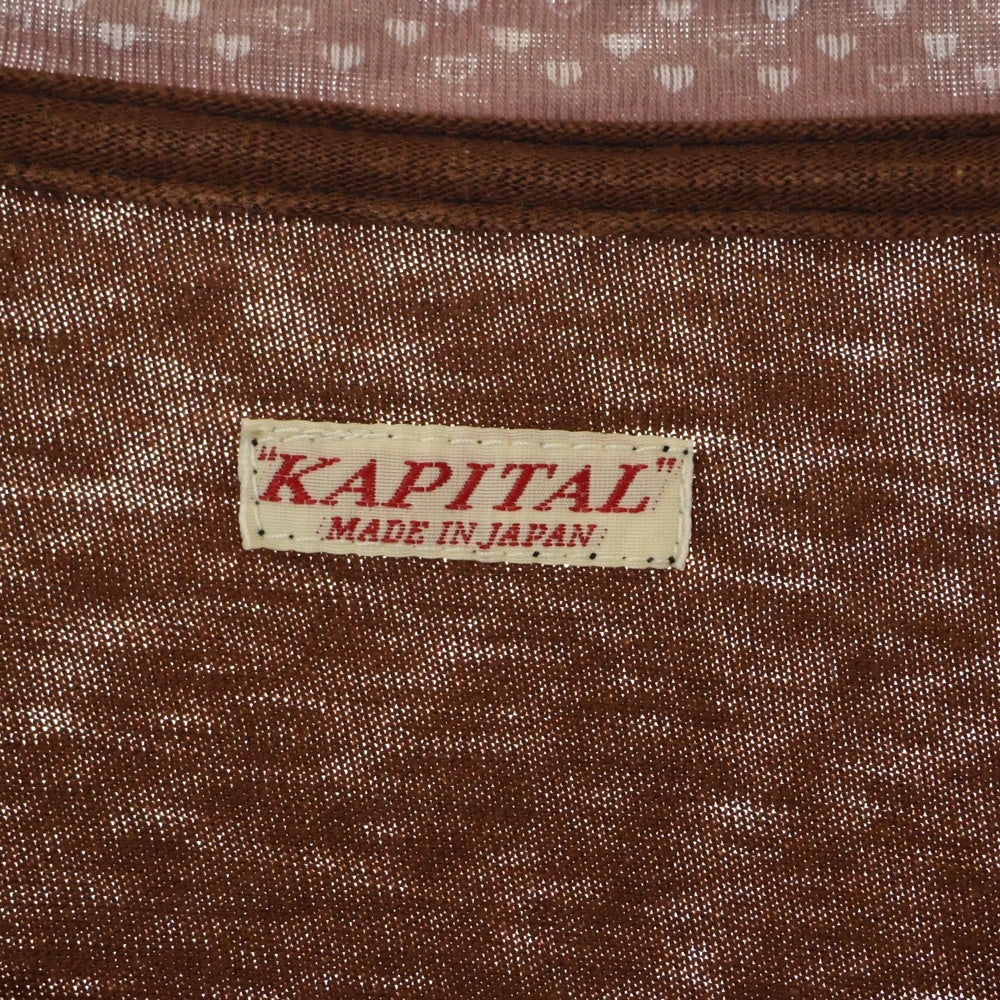 KAPITAL(キャピタル) ロングスリーブ長袖Tシャツ カットソー パッチワーク リメイク コットン マルチカラー K16030P080