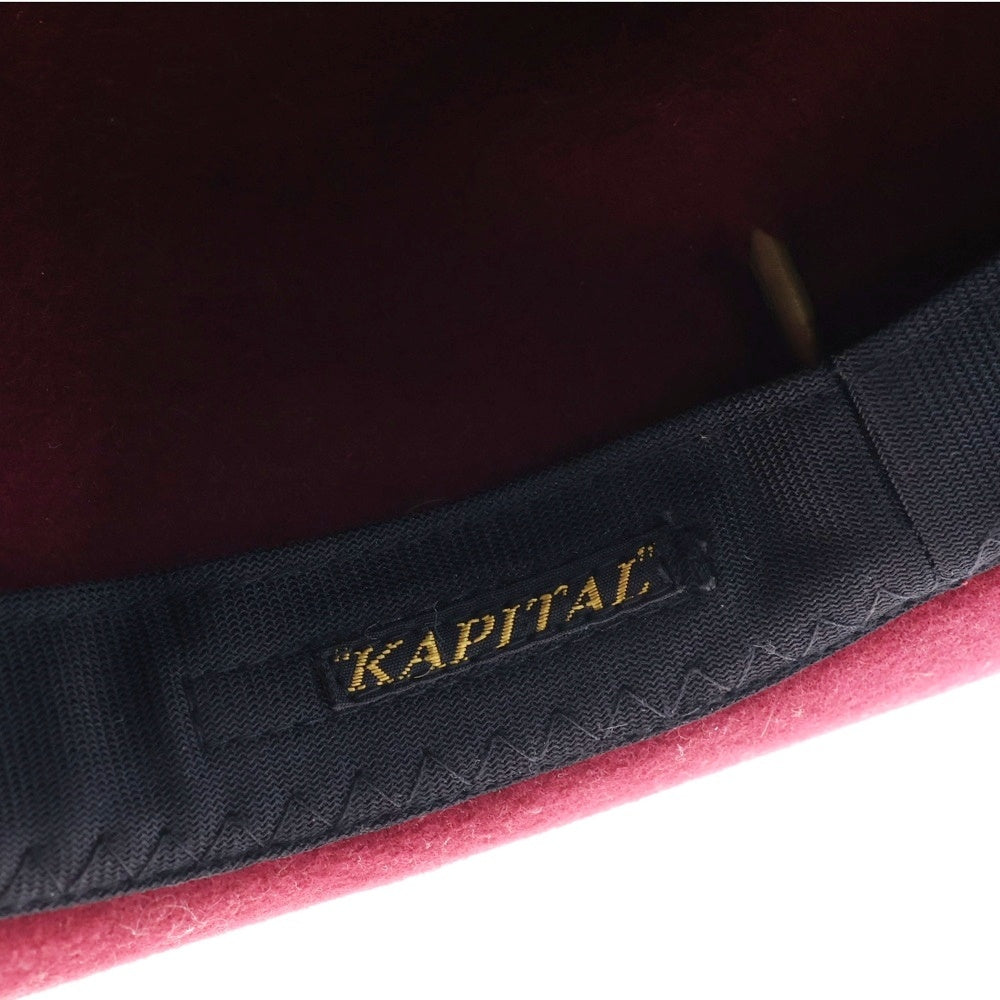 KAPITAL(キャピタル) チロリアンハット フェルト帽子 卍刻印ゴルフティー付き ワインレッド