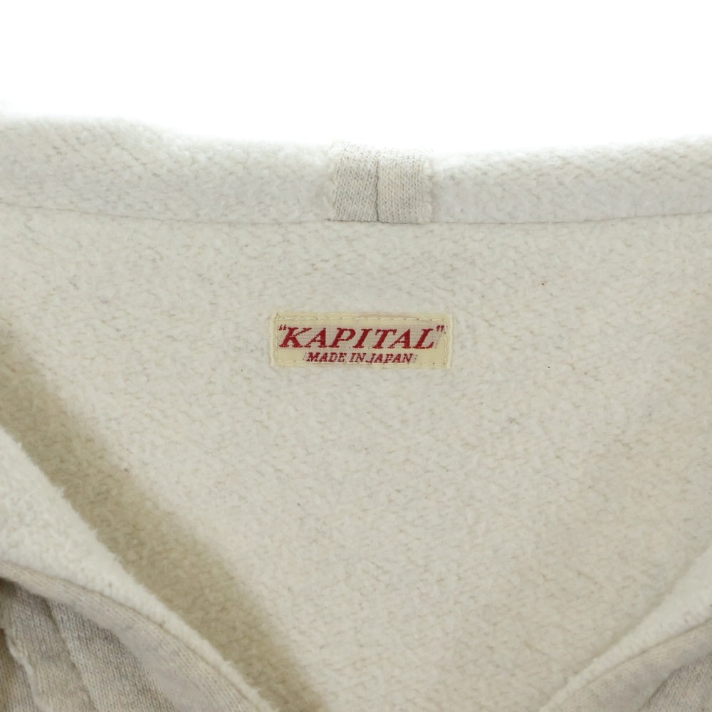KAPITAL(キャピタル) カットオフ プルオーバーパーカー Vネックバハフーディ グレー K1610LC156