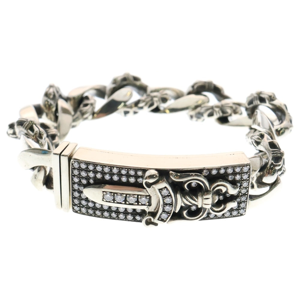 CHROME HEARTS(クロムハーツ) ID DAGGER AFTER P/D ダガーIDファンシー アフターPAVEダイヤ ブレスレット シルバー 12LINK