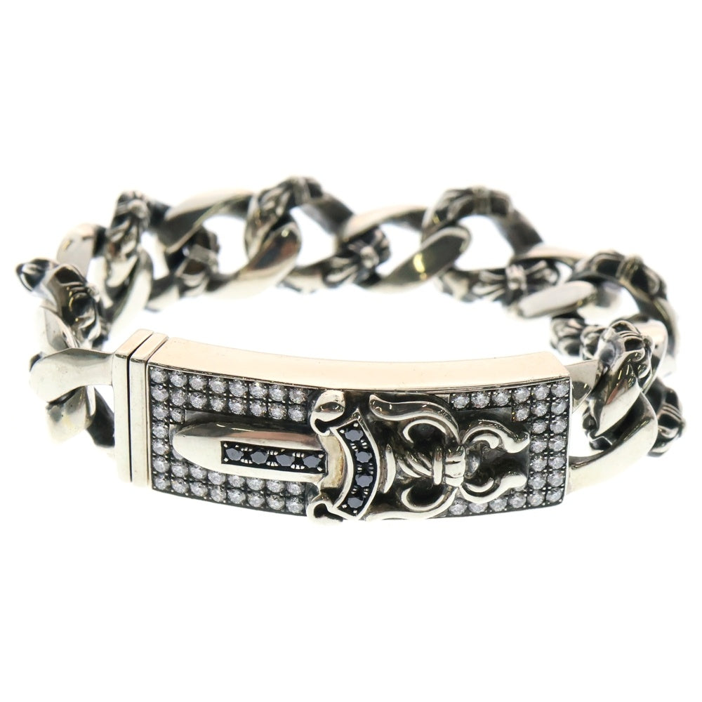 CHROME HEARTS(クロムハーツ) ID DAGGER AFTER P/B/D ダガーIDファンシーブレスレット アフターPAVEダイヤ/ブラックダイヤ ブレスレット シルバー 12LINK