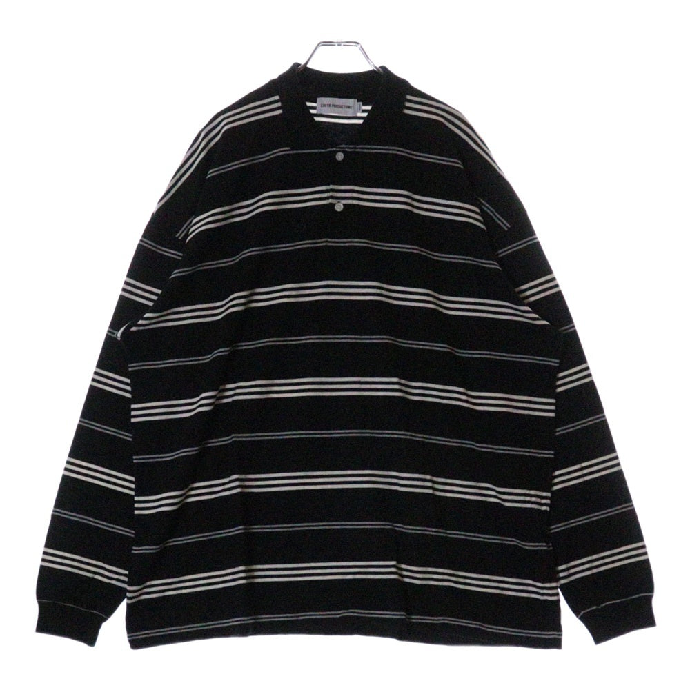 COOTIE PRODUCTIONS(クーティー プロダクションズ) 24AW Border L/S Polo ボーダーロングスリーブポロシャツ ブラック CTE-24A305
