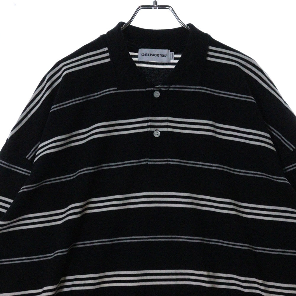 COOTIE PRODUCTIONS(クーティー プロダクションズ) 24AW Border L/S Polo ボーダーロングスリーブポロシャツ ブラック CTE-24A305