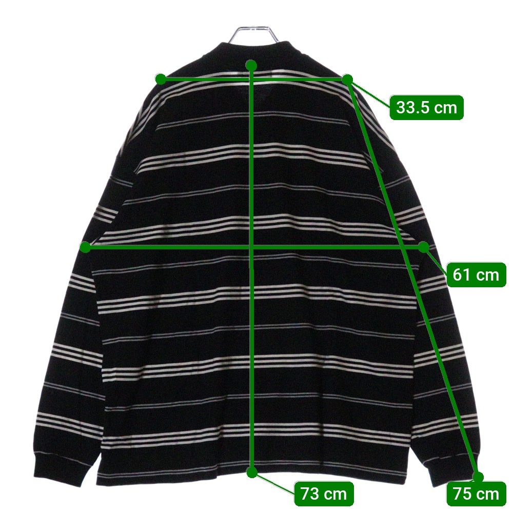 COOTIE PRODUCTIONS(クーティー プロダクションズ) 24AW Border L/S Polo ボーダーロングスリーブポロシャツ ブラック CTE-24A305