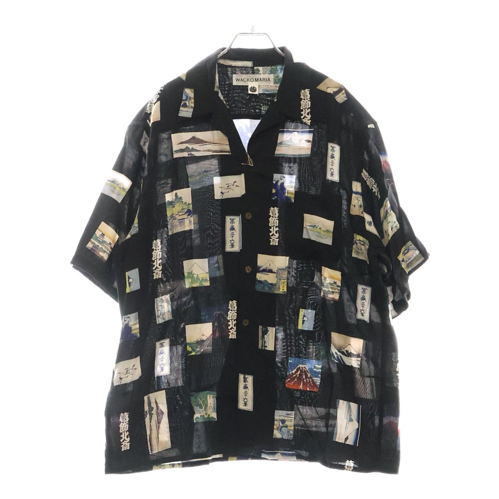 WACKO MARIA(ワコマリア) 25SS 葛飾北斎 / S/S HAWAIIAN SHIRT ハワイアンシャツ ブラック HOKUSAI-WM-HI01