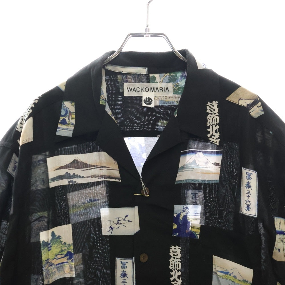 WACKO MARIA(ワコマリア) 25SS 葛飾北斎 / S/S HAWAIIAN SHIRT ハワイアンシャツ ブラック HOKUSAI-WM-HI01