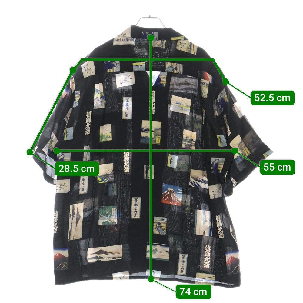 WACKO MARIA(ワコマリア) 25SS 葛飾北斎 / S/S HAWAIIAN SHIRT ハワイアンシャツ ブラック HOKUSAI-WM-HI01