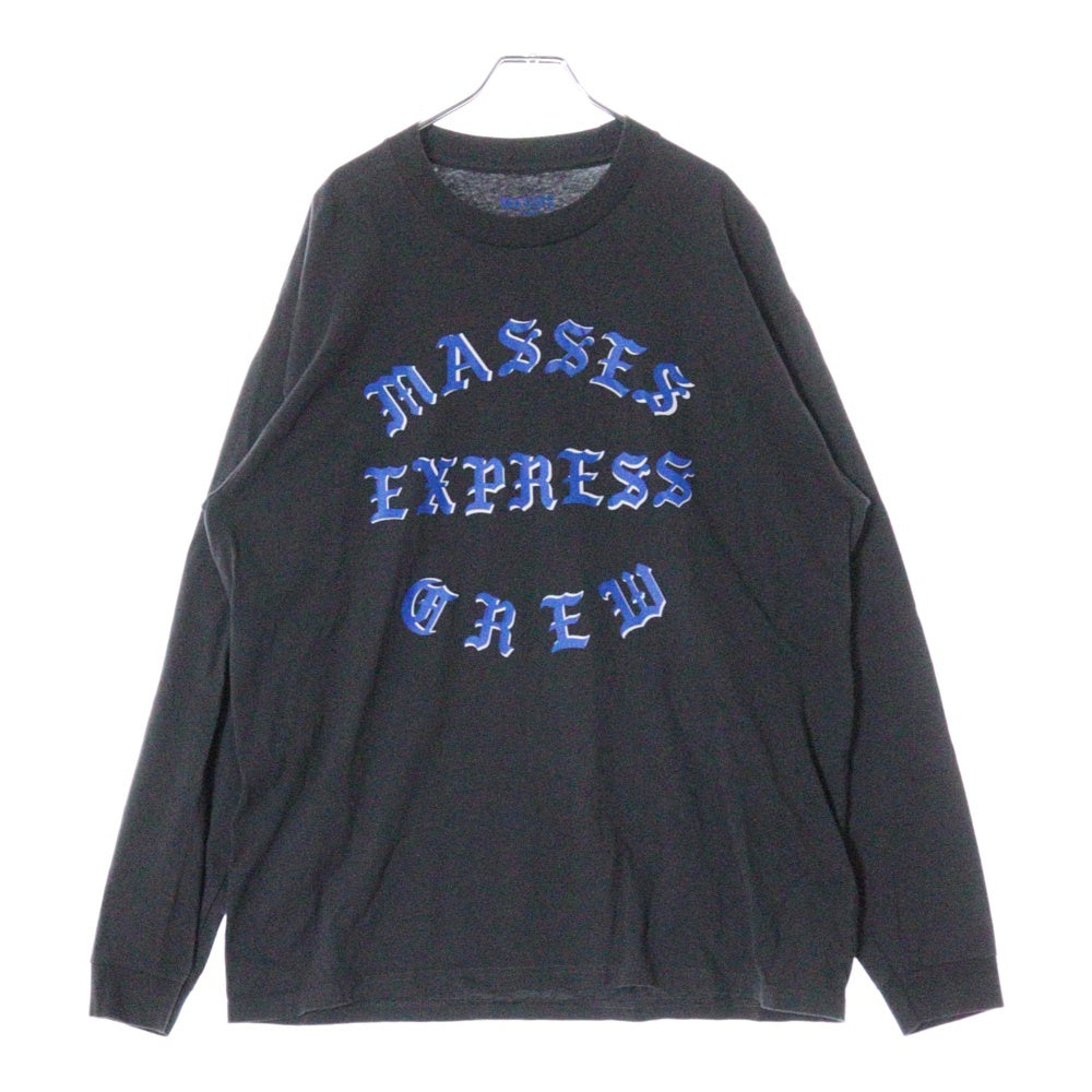 MASSES(マシス) T-SHIRT L/S EXPRESS エクスプレス クルー プリント 長袖Tシャツ ロンT グレー
