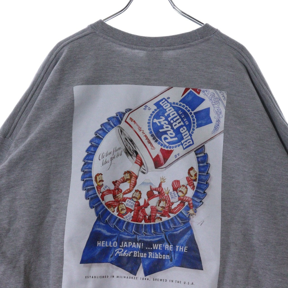 PORKCHOP(ポークチョップ) ×Pabst Blue Ribbon パブストブルーリボン スウェットシャツ トレーナー グレー