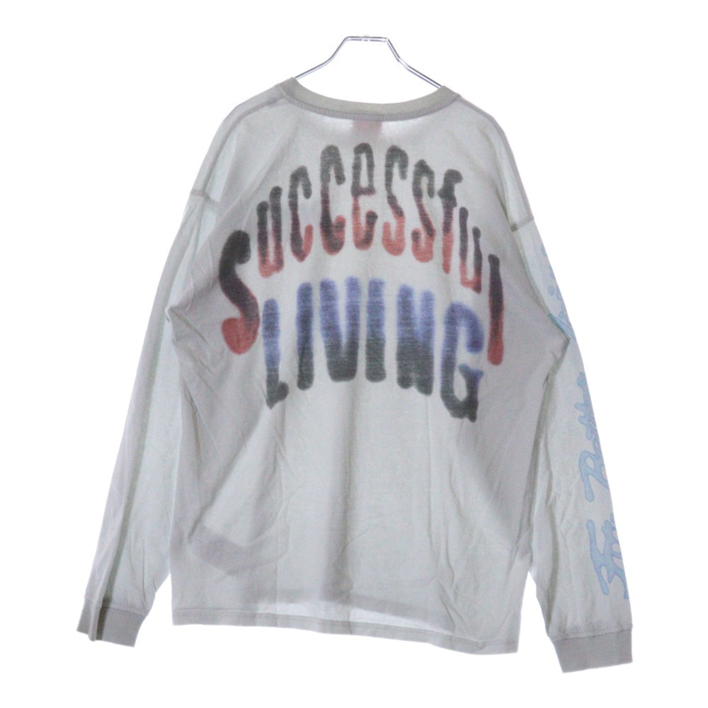 DIESEL(ディーゼル) グラフィック ロゴプリント クルーネック長袖Tシャツ カットソー ライトブルー 0AKAK