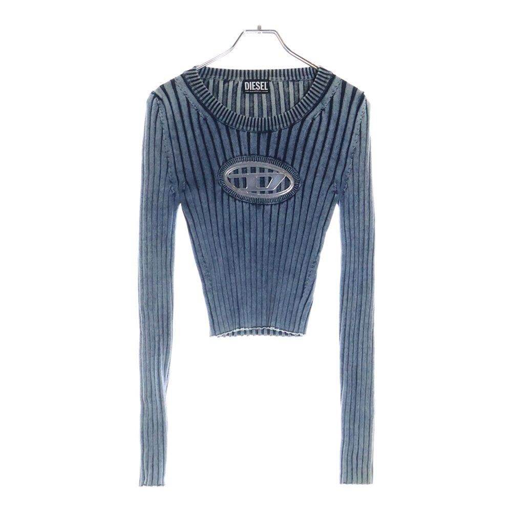 DIESEL(ディーゼル) M-ANAHEIM Dロゴ クルーネック ニットセーター ブルー OHEAS レディース