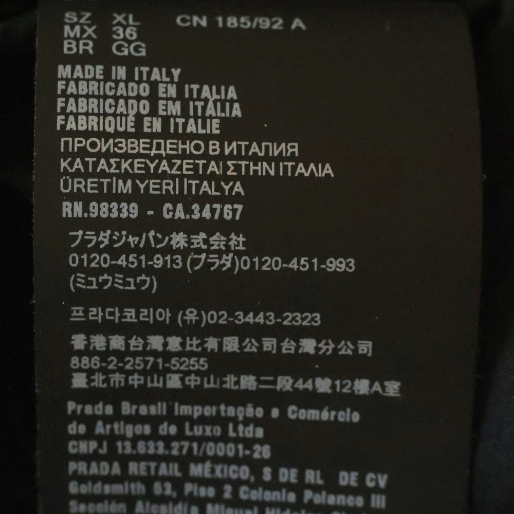 PRADA(プラダ) トライアングルプレート コットン コーデュロイ ロゴ ポケット付き カーゴパンツ ブラック