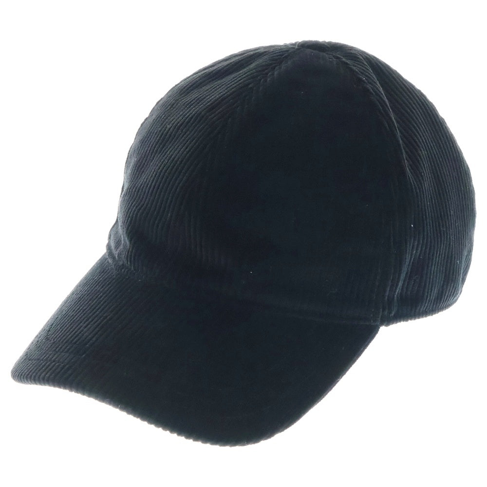 PRADA(プラダ) トライアングルロゴ コーデュロイ ベースボールキャップ ブラック 2HC274 13I4