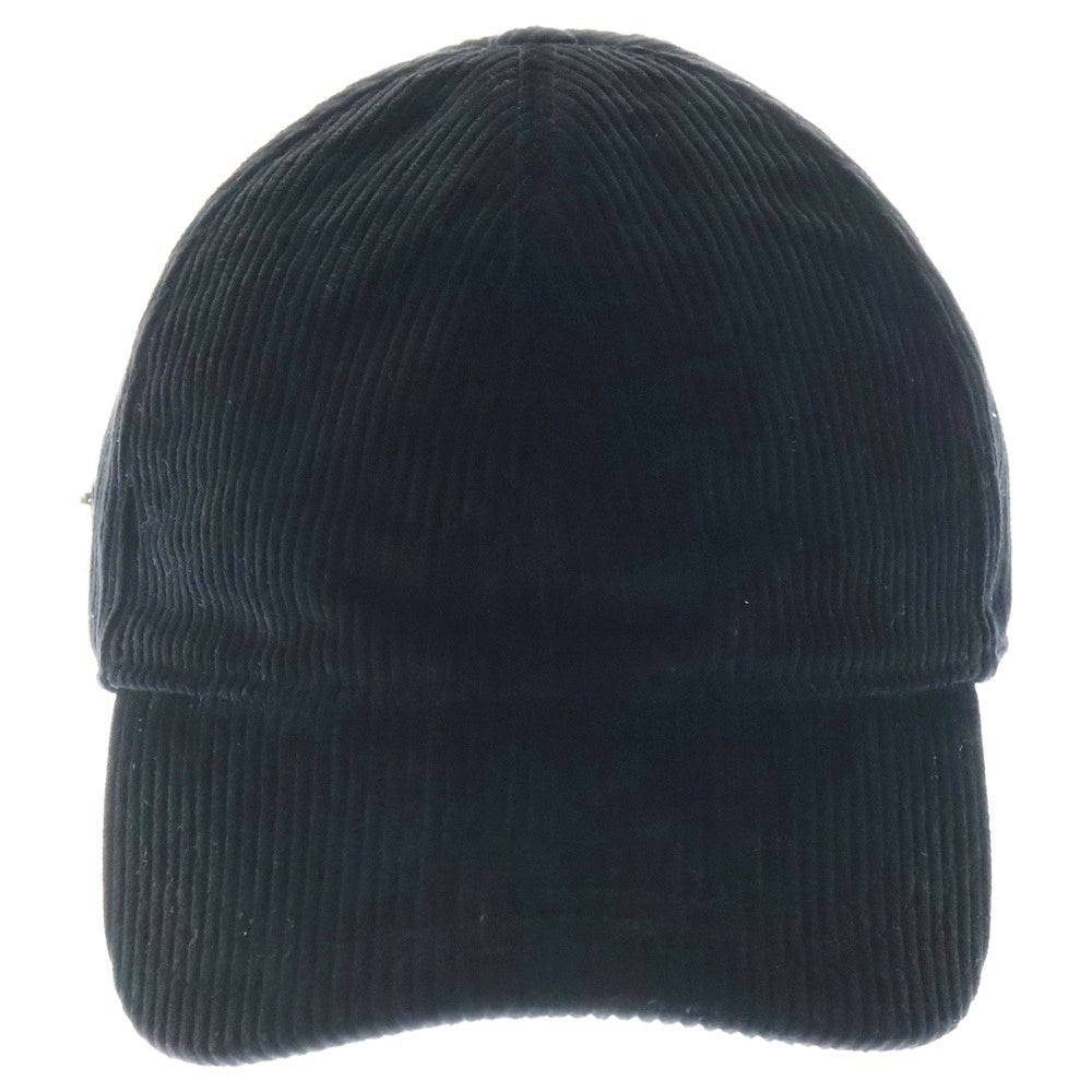 PRADA(プラダ) トライアングルロゴ コーデュロイ ベースボールキャップ ブラック 2HC274 13I4