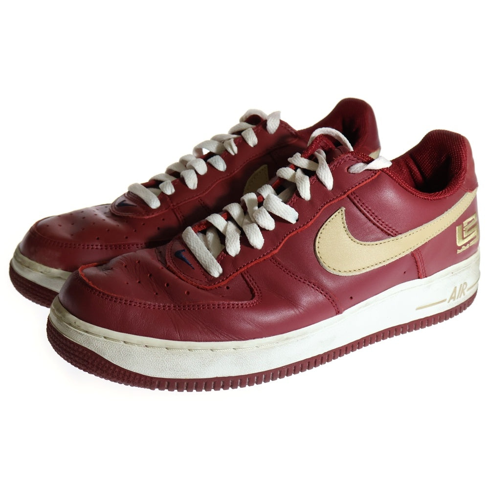 NIKE(ナイキ) 【観賞用 2003年製】 ×LEBRON JAMES AIR FORCE 1 LOW VARSITY CRIMSON レブロンジェームス エアフォース1 ローカットスニーカー US10/28cm 306353-671