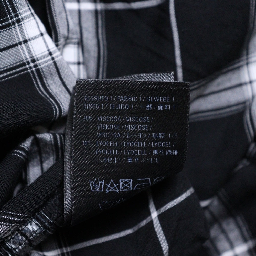 BALENCIAGA(バレンシアガ) 19SS Back Logo Check L/S Shirt バックロゴプリント チェック 長袖シャツ ブラック/ホワイト 556878 TDM03