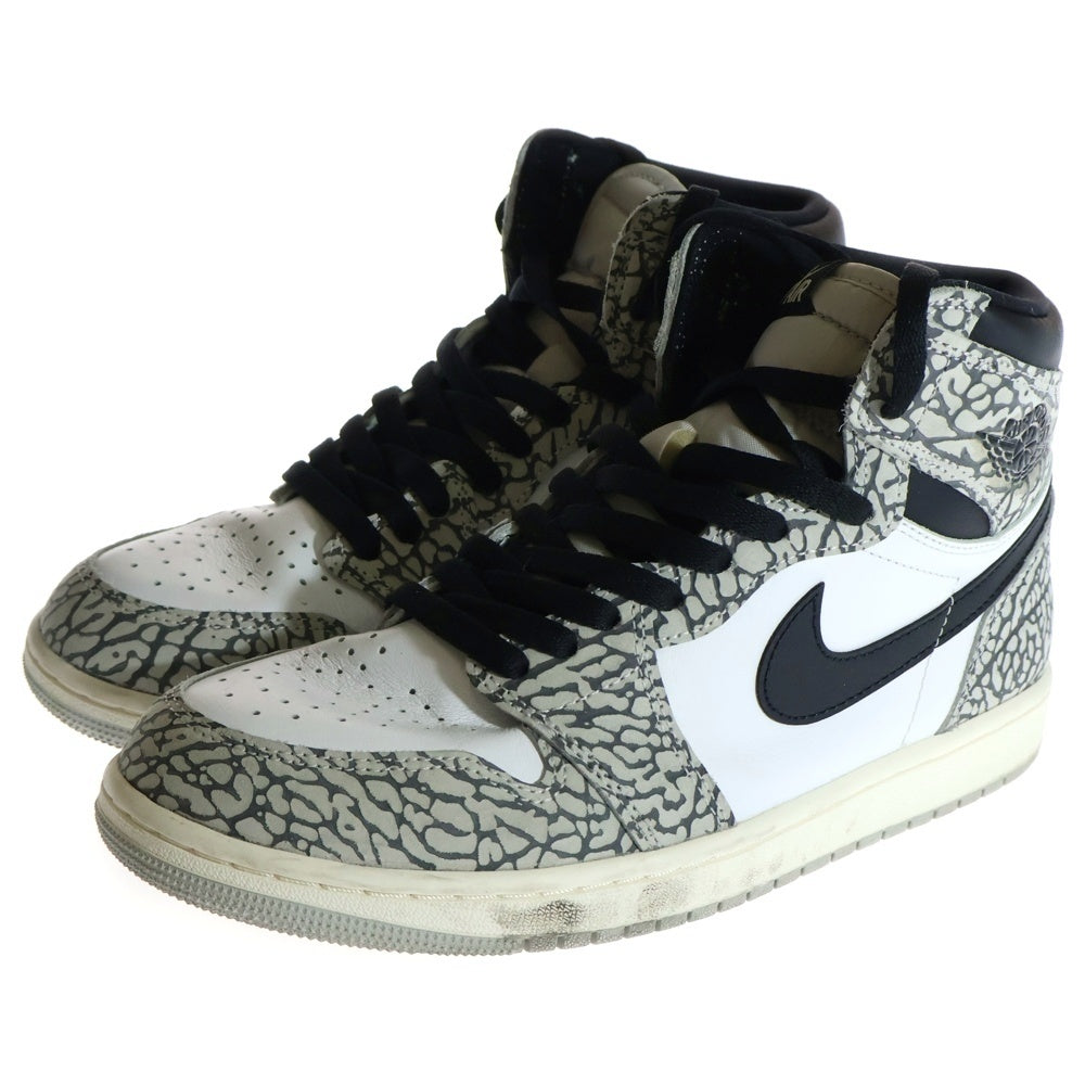NIKE(ナイキ) AIR JORDAN 1 RETRO HIGH OG White Cement エアジョーダン レトロ ホワイトセメント ハイカットスニーカー ホワイト/グレー US9/27cm DZ5485-052
