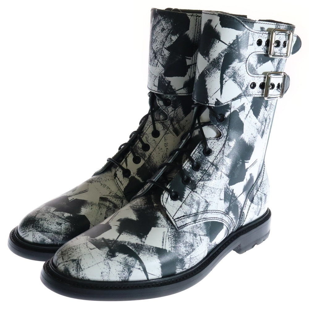 CELINE(セリーヌ) RANGER Boot ランガー レースアップ コンバットブーツ 総柄 ブラック/ホワイト