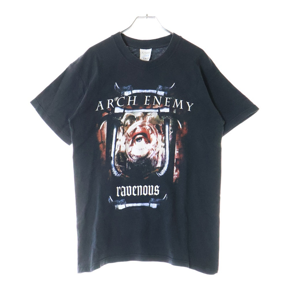 VINTAGE(ヴィンテージ) 00S VINTAGE 2001 ARCH ENEMY RAVENOUS ヴィンテージ アーチエネミー ラビナス 両面プリント クルーネック長袖Tシャツ カットソー ブラック