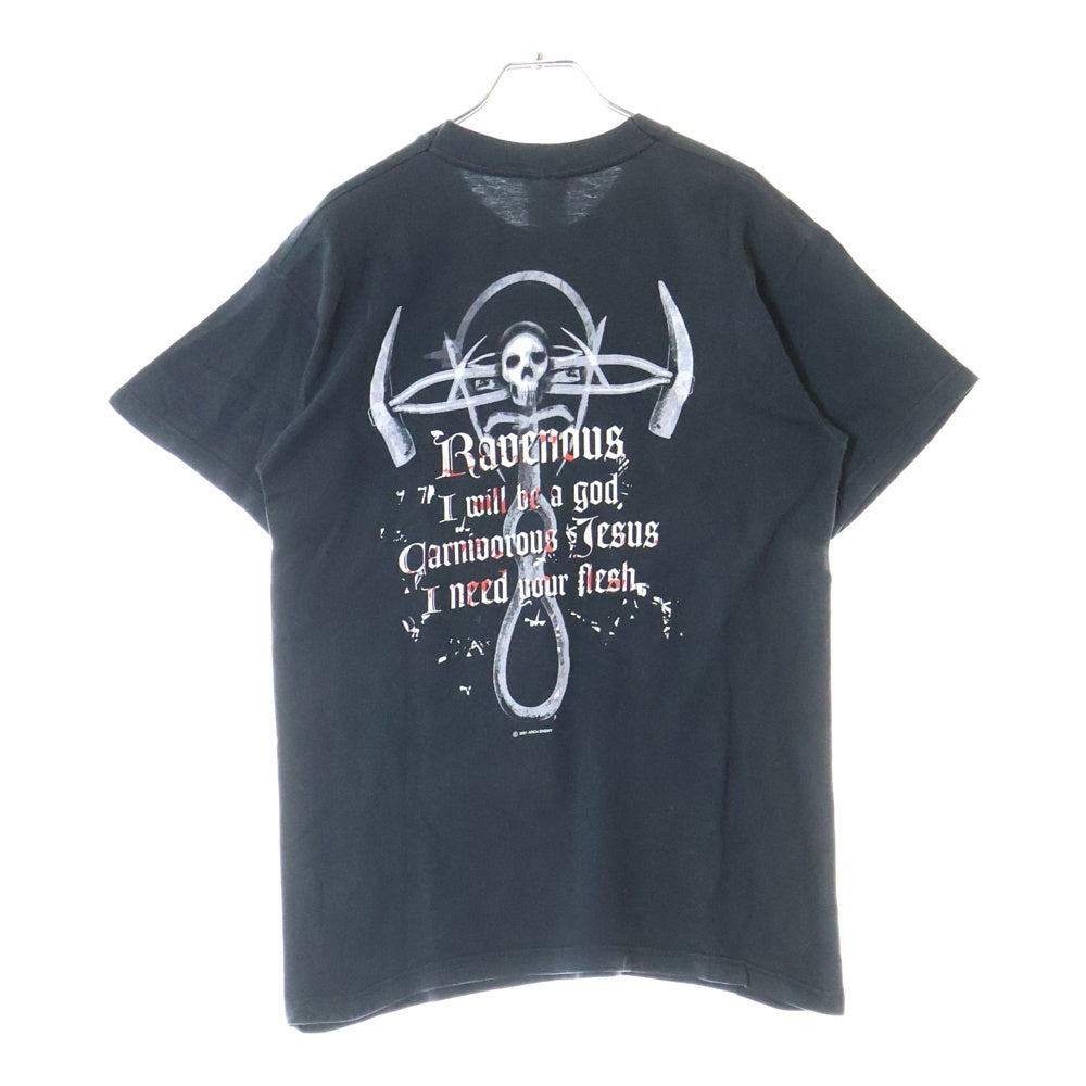 VINTAGE(ヴィンテージ) 00S VINTAGE 2001 ARCH ENEMY RAVENOUS ヴィンテージ アーチエネミー ラビナス 両面プリント クルーネック長袖Tシャツ カットソー ブラック