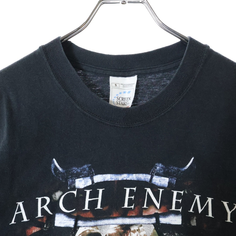 VINTAGE(ヴィンテージ) 00S VINTAGE 2001 ARCH ENEMY RAVENOUS ヴィンテージ アーチエネミー ラビナス 両面プリント クルーネック長袖Tシャツ カットソー ブラック