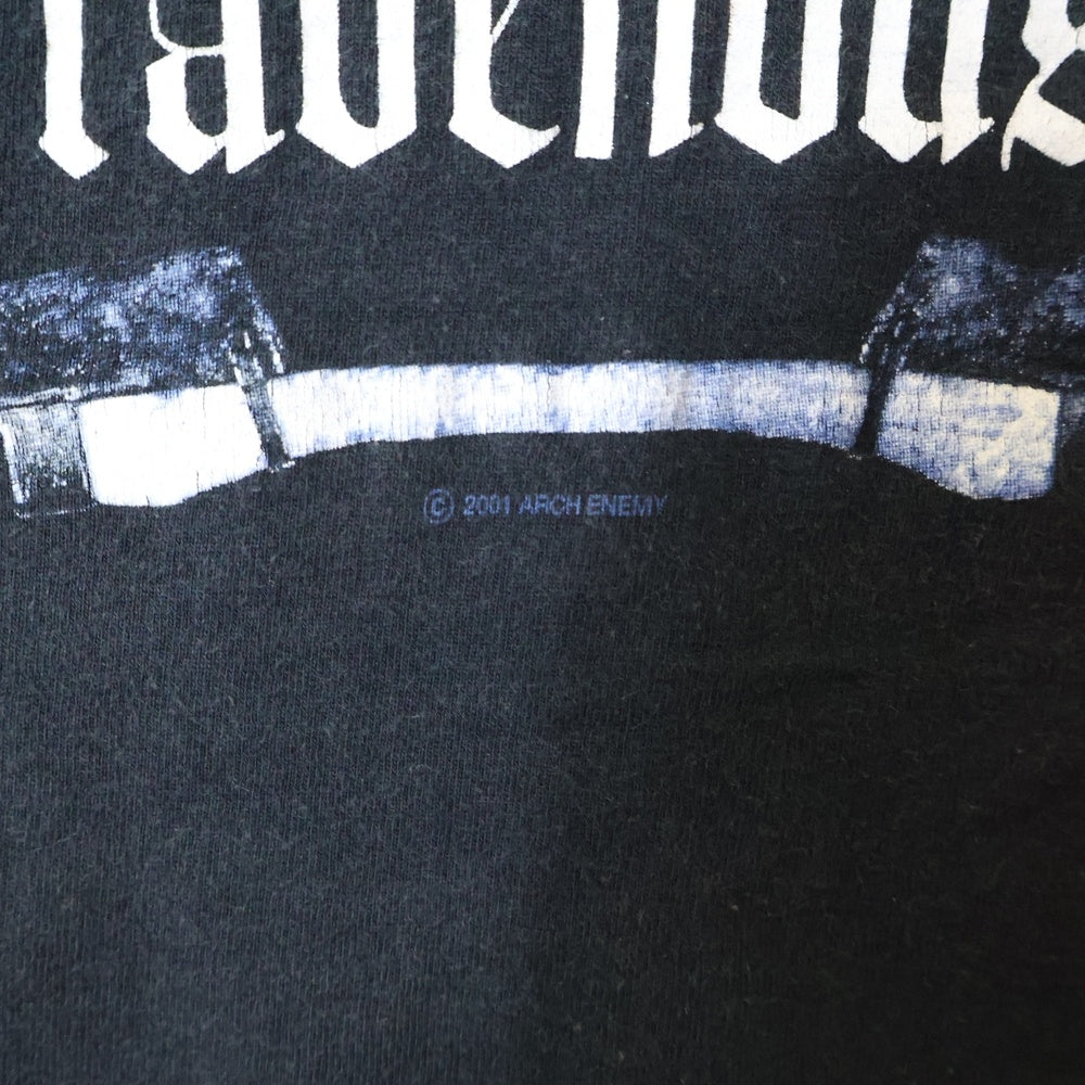 VINTAGE(ヴィンテージ) 00S VINTAGE 2001 ARCH ENEMY RAVENOUS ヴィンテージ アーチエネミー ラビナス 両面プリント クルーネック長袖Tシャツ カットソー ブラック