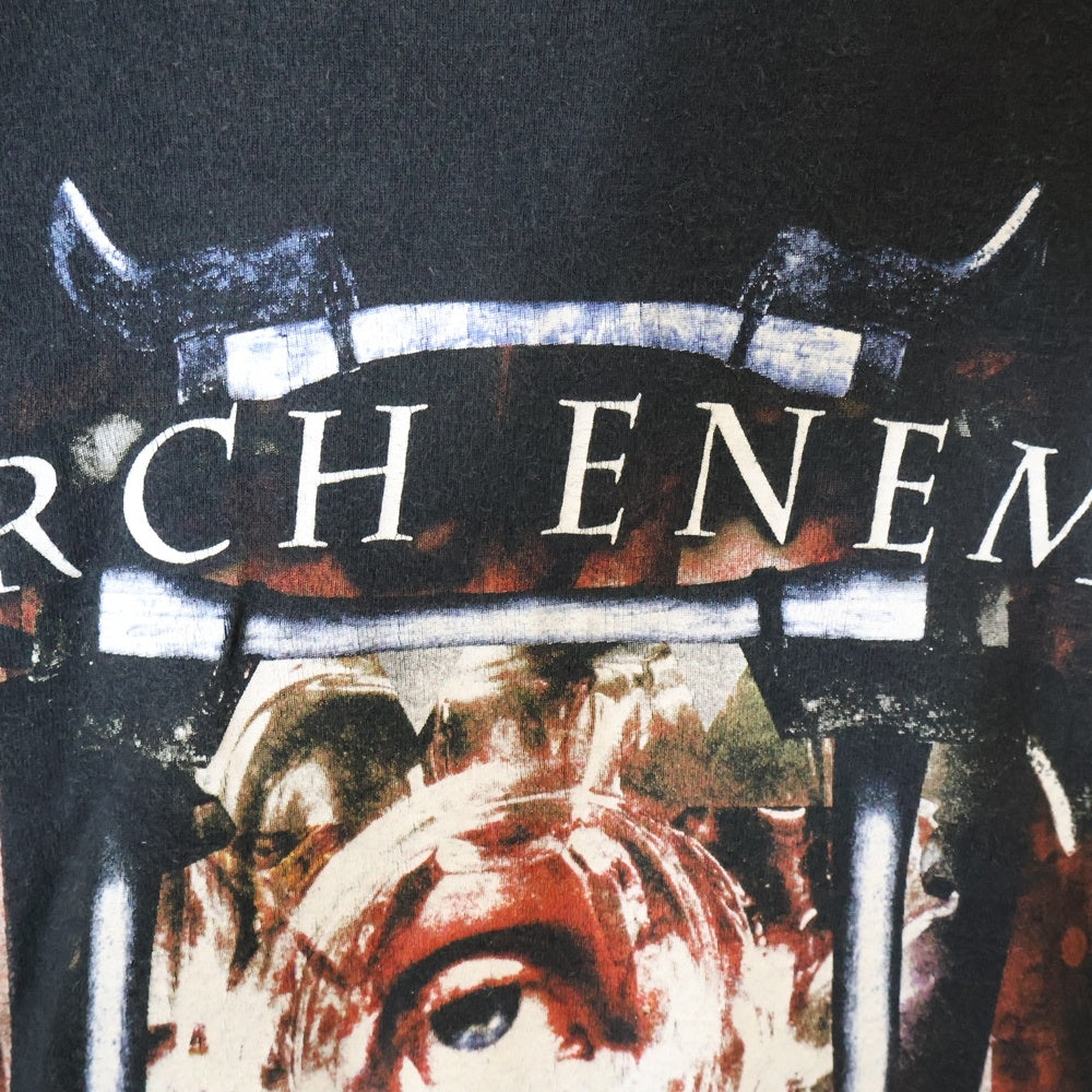 VINTAGE(ヴィンテージ) 00S VINTAGE 2001 ARCH ENEMY RAVENOUS ヴィンテージ アーチエネミー ラビナス 両面プリント クルーネック長袖Tシャツ カットソー ブラック