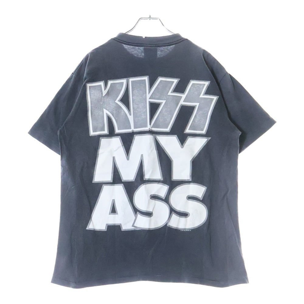 VINTAGE(ヴィンテージ) 90S VINTAGE 1994 KISS MY ASS ヴィンテージ キス マイ アス 両面プリント クルーネック半袖Tシャツ カットソー チャコールグレー