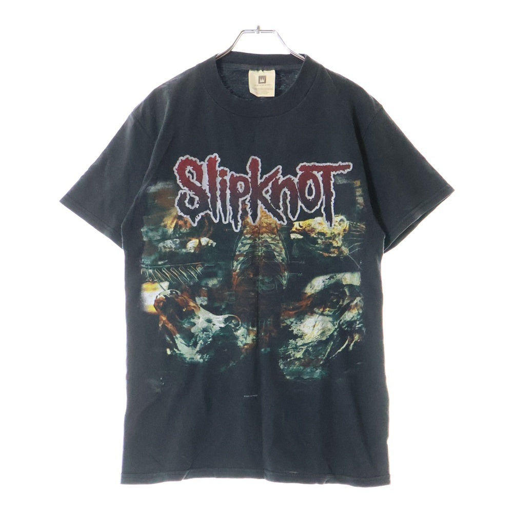 VINTAGE(ヴィンテージ) 00S VINTAGE 2001 SLIPKNOT IOWA ヴィンテージ スリップノット アイオワ 両面プリント クルーネック半袖Tシャツ カットソー ブラック