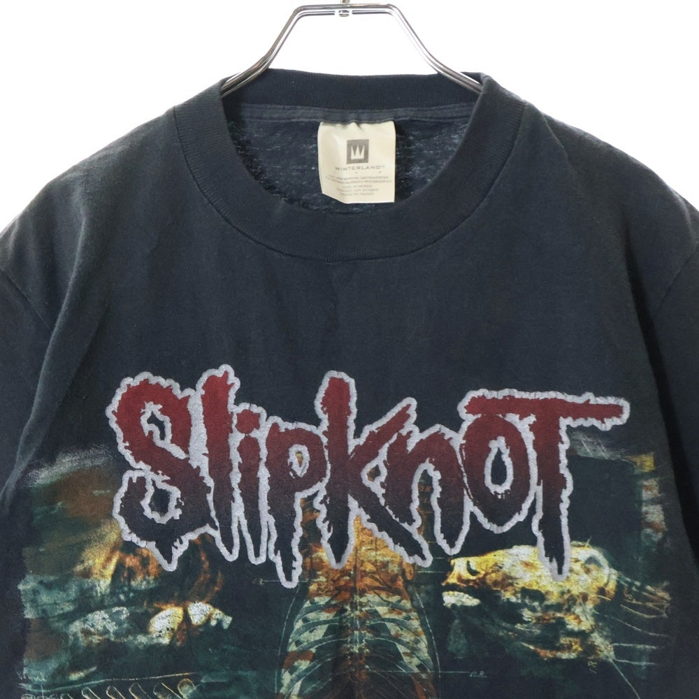 VINTAGE(ヴィンテージ) 00S VINTAGE 2001 SLIPKNOT IOWA ヴィンテージ スリップノット アイオワ 両面プリント クルーネック半袖Tシャツ カットソー ブラック