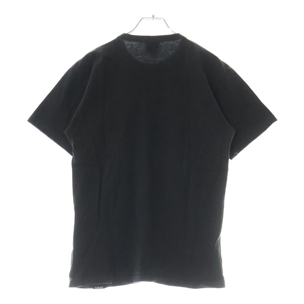 SCHOTT(ショット) ロゴ刺繍 クルーネック半袖Tシャツ カットソー ブラック