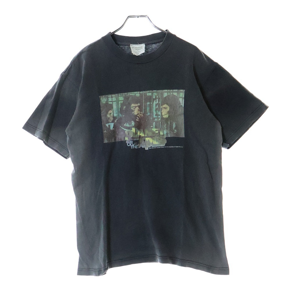 VINTAGE(ヴィンテージ) PLANET OF THE APES 猿の惑星 フロントプリント クルーネック半袖Tシャツ カットソー チャコールグレー