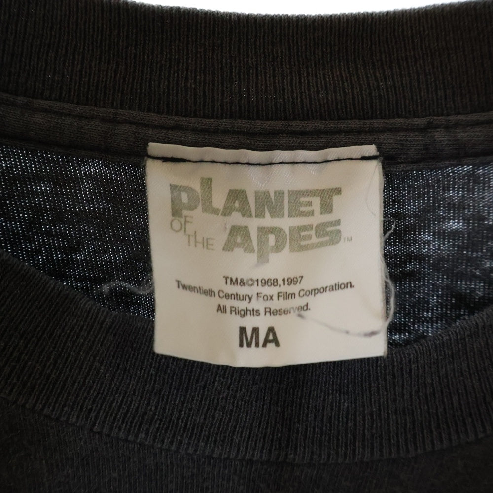 VINTAGE(ヴィンテージ) PLANET OF THE APES 猿の惑星 フロントプリント クルーネック半袖Tシャツ カットソー チャコールグレー