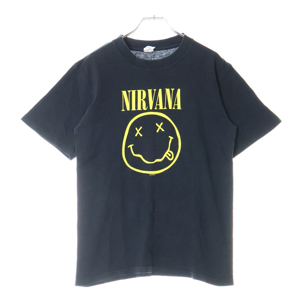 VINTAGE(ヴィンテージ) 00S VINTAGE NIRVANA SMILE 2003 ヴィンテージ スマイル 両面プリント クルーネック半袖Tシャツ カットソー ブラック