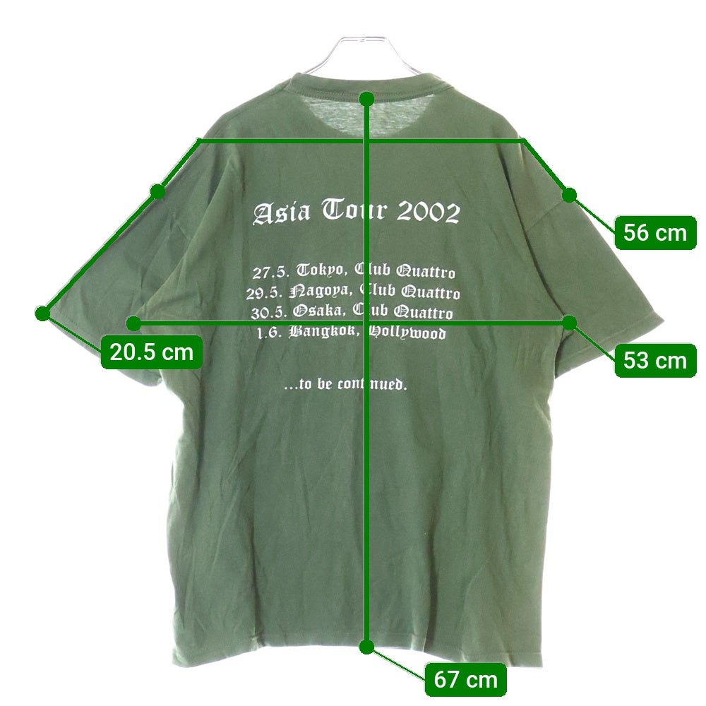 VINTAGE(ヴィンテージ) 00S VINTAGE SODOM 2002 ヴィンテージ ソドム ツアー 両面プリント クルーネック半袖Tシャツ カットソー グリーン