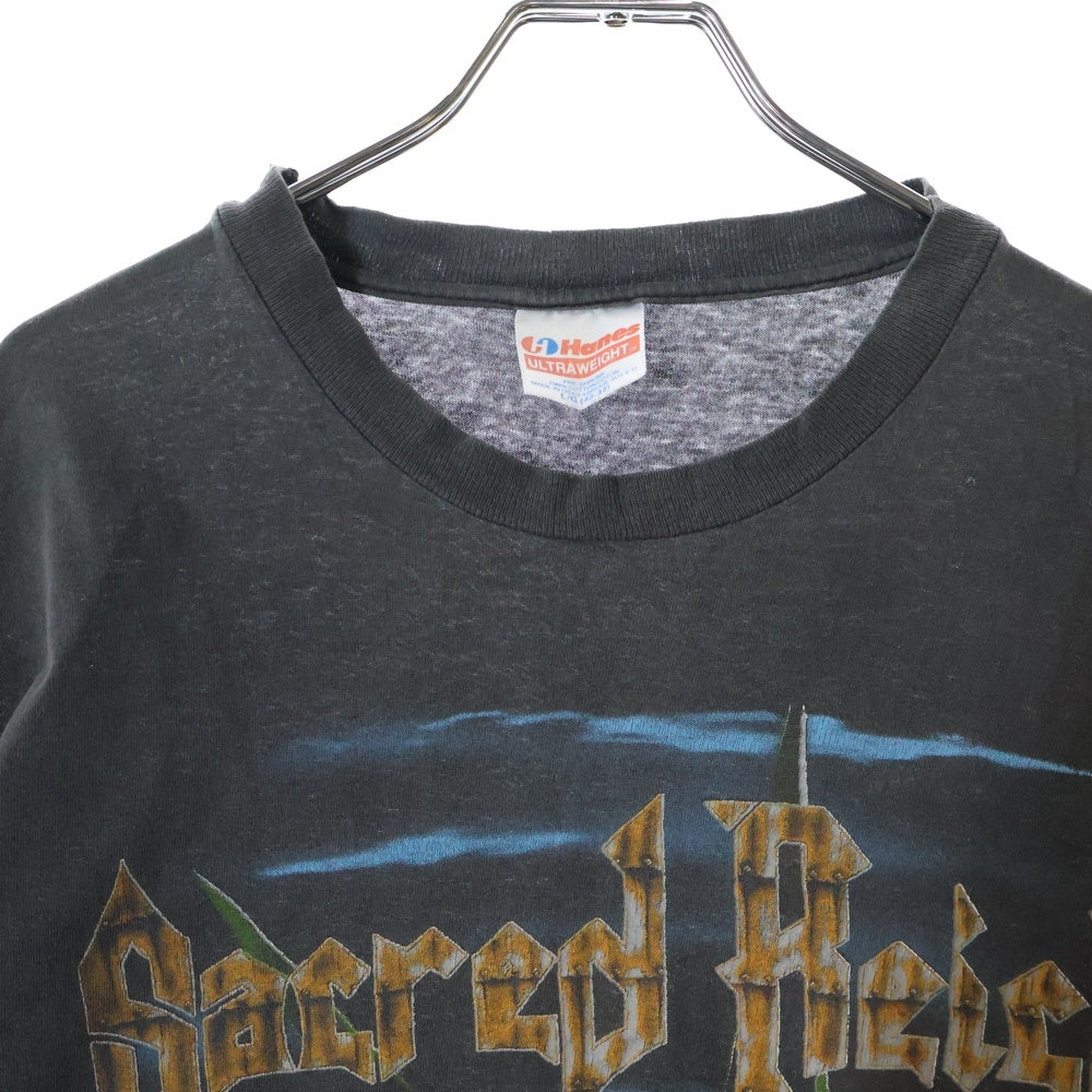 VINTAGE(ヴィンテージ) 90S VINTAGE SACRED REICH THE AMERICAN WAY ヴィンテージ セイクレッド ライク ザ アメリカン ウェイ 両面プリント クルーネック半袖Tシャツ チャコールグレー
