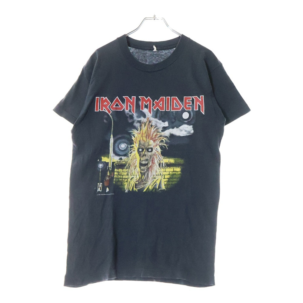 VINTAGE(ヴィンテージ) 80S VINTAGE IRON MAIDEN 1980 ヴィンテージ アイアン メイデン フロントプリント クルーネック半袖Tシャツ カットソー チャコールグレー