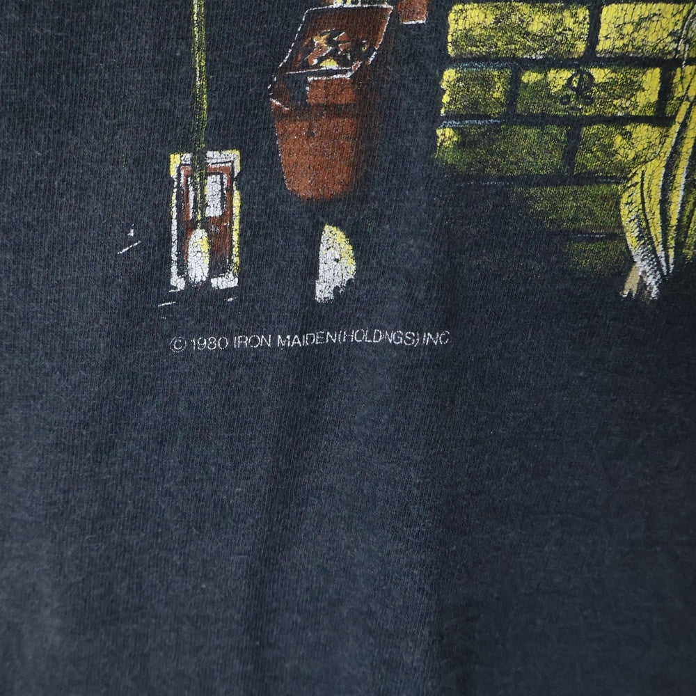 VINTAGE(ヴィンテージ) 80S VINTAGE IRON MAIDEN 1980 ヴィンテージ アイアン メイデン フロントプリント クルーネック半袖Tシャツ カットソー チャコールグレー