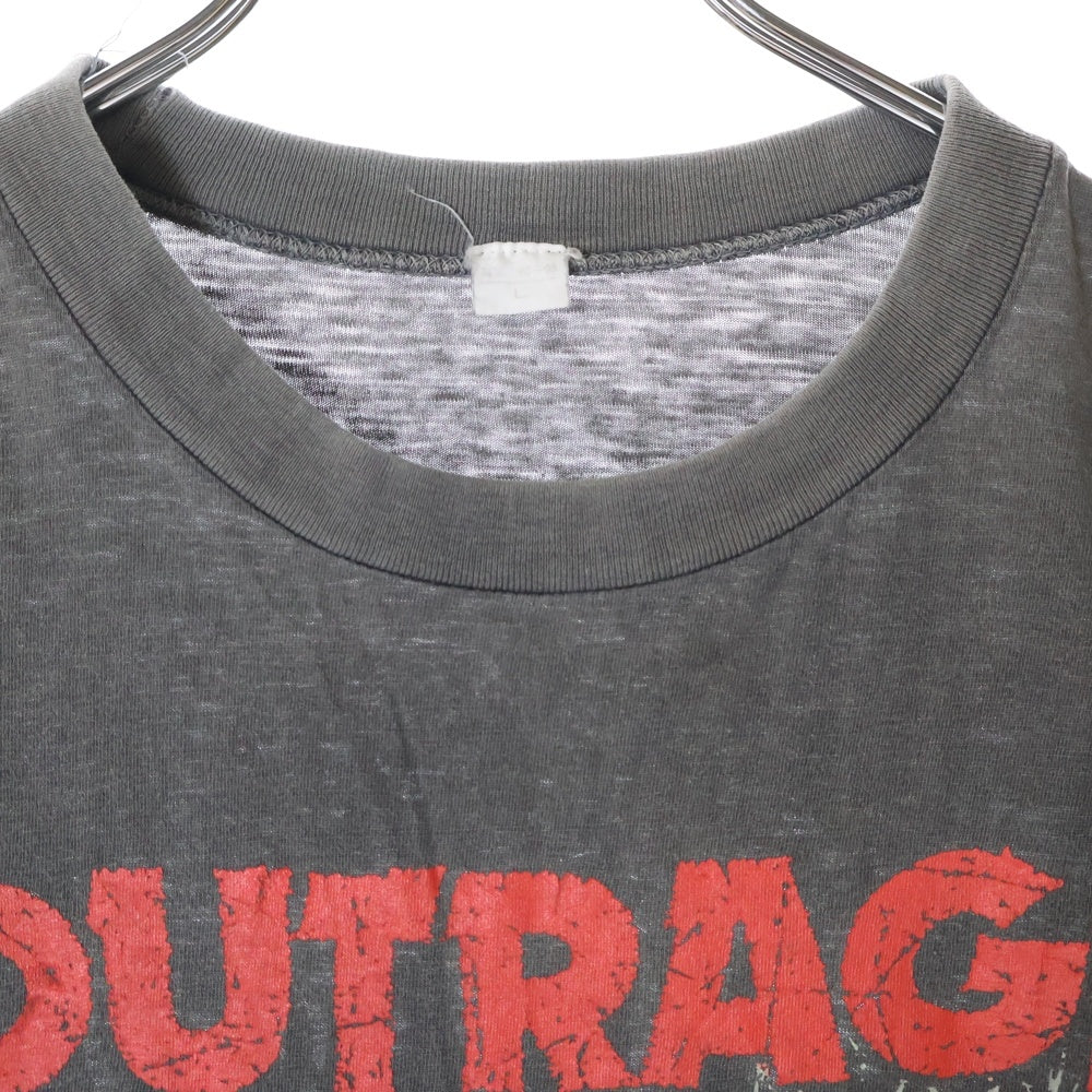 VINTAGE(ヴィンテージ) 90S VINTAGE OUTRAGE 1992 ヴィンテージ アウトレイジ 両面プリント クルーネック半袖Tシャツ カットソー グレー