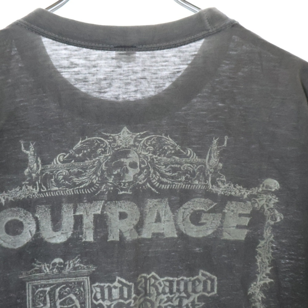 VINTAGE(ヴィンテージ) 90S VINTAGE OUTRAGE 1992 ヴィンテージ アウトレイジ 両面プリント クルーネック半袖Tシャツ カットソー グレー