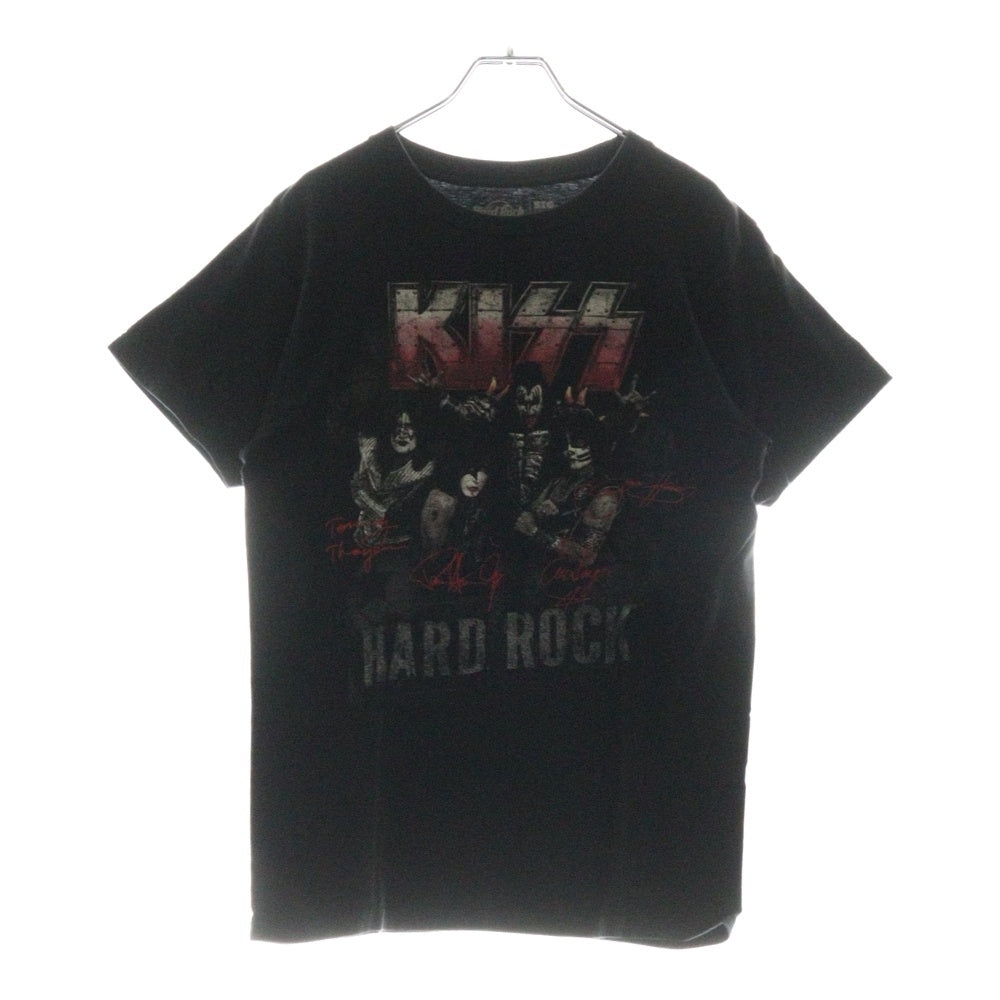 VINTAGE(ヴィンテージ) KISS ×HARD ROCK CAFE OSAKA 2014 キス ハード ロック カフェ コラボ 大阪店舗限定 両面プリント クルーネック半袖Tシャツ カットソー ブラック