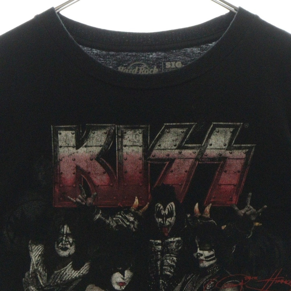 VINTAGE(ヴィンテージ) KISS ×HARD ROCK CAFE OSAKA 2014 キス ハード ロック カフェ コラボ 大阪店舗限定 両面プリント クルーネック半袖Tシャツ カットソー ブラック